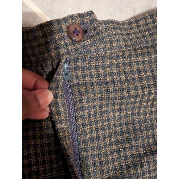 Vintage 80s High Waist Houndstooth Wool Blend Trousers womenMade in Romania Sz 8 - Picture 14 of 15